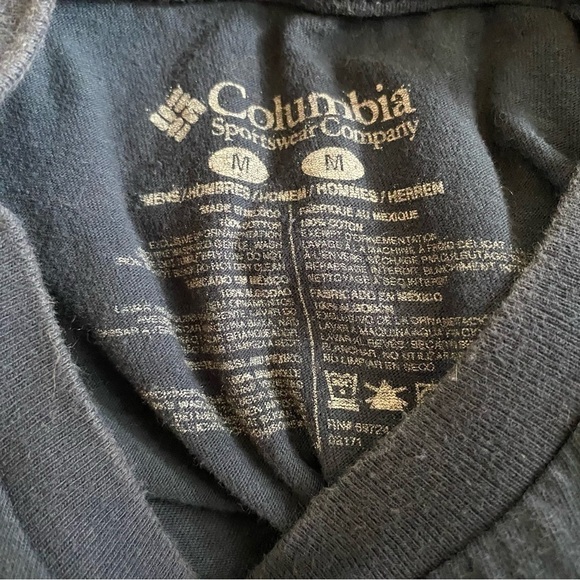 Y2K Columbia Take It Outside Graphic Short Sleeve T-Shirt Slate Navy M - Picture 4 of 6